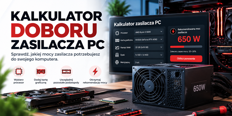 Kalkulator doboru zasilacza PC