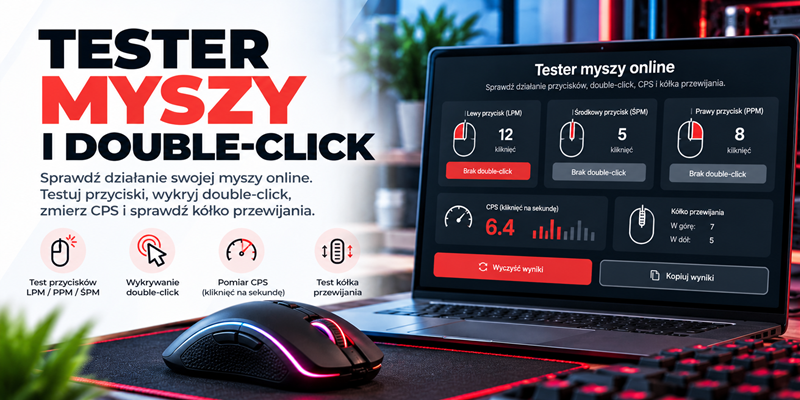 Tester myszy i double-click: podejrzane podwójne kliknięcia